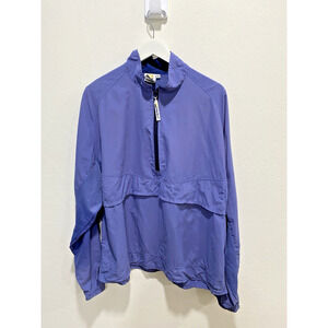 Solumbra Men's Blue Mesh Panel 1/2 Zip Windbreaker, Boating, Coastal, XL